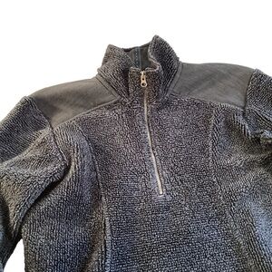 Kuhl Women’s Half Zip Pullover Sherpa Thumb Hole Sleeves, Dark‎ Grey - Large 16F